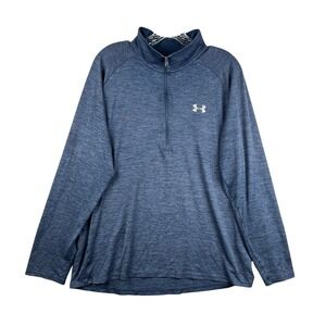 Under Armour Men's Blue XL HeatGear Half Zip Long Sleeve Athletic Pullover